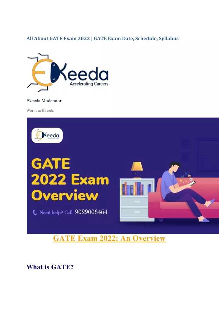 all about gate exam 2022 gate exam date schedule