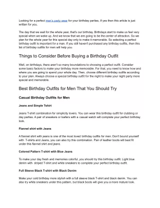 Birthday outfits for men you must try.