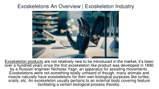 exoskeletons an overview exoskeleton industry