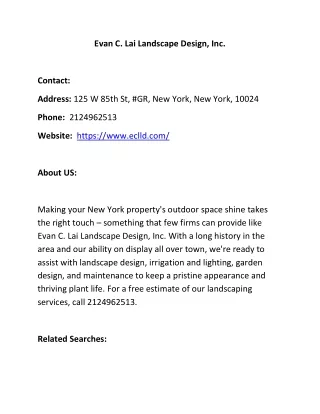 evan c lai landscape design inc