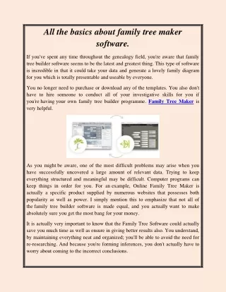 All the basics about family tree maker software