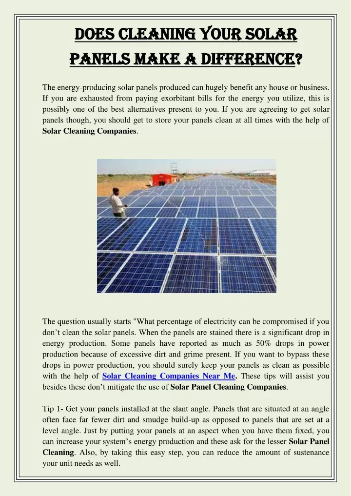 does cleaning your solar does cleaning your solar