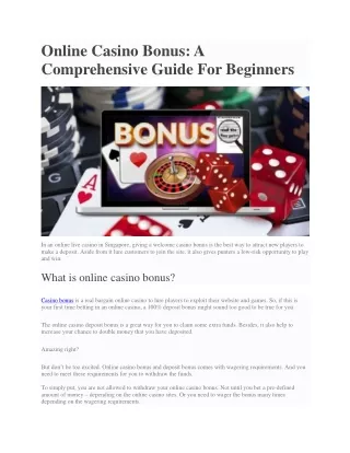 online casino bonus a comprehensive guide
