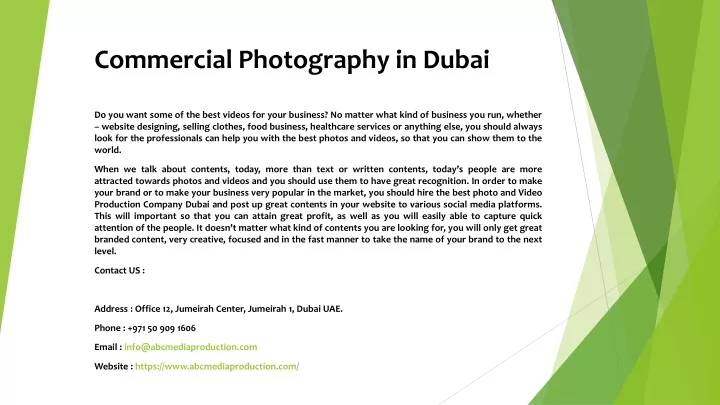 commercial photography in dubai
