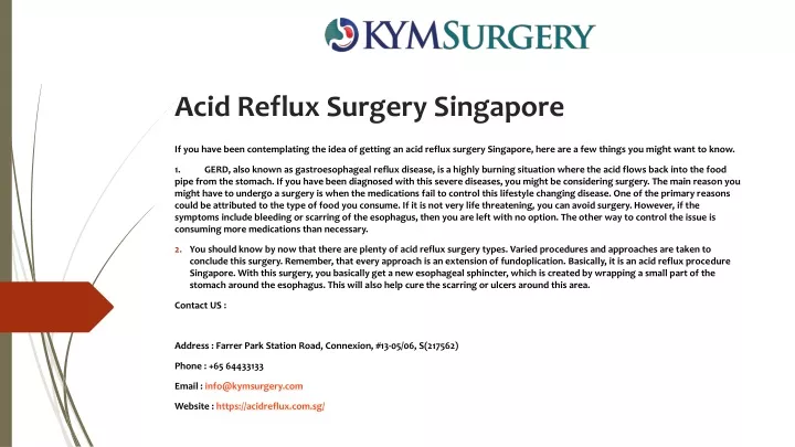 acid reflux surgery singapore