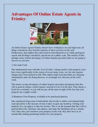 advantages of online estate agents in frimley