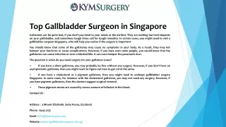 Top Gallbladder Surgeon in Singapore