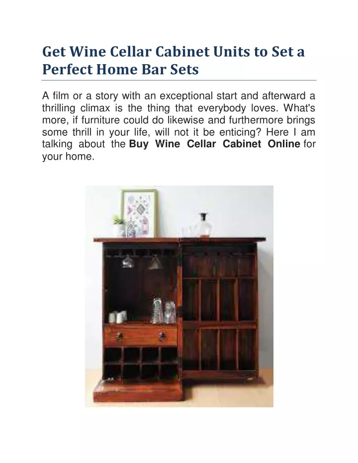 get wine cellar cabinet units to set a perfect