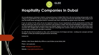 Hospitality Companies In Dubai