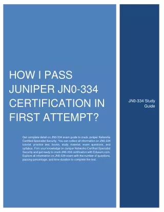 how i pass juniper jn0 334 certification in first