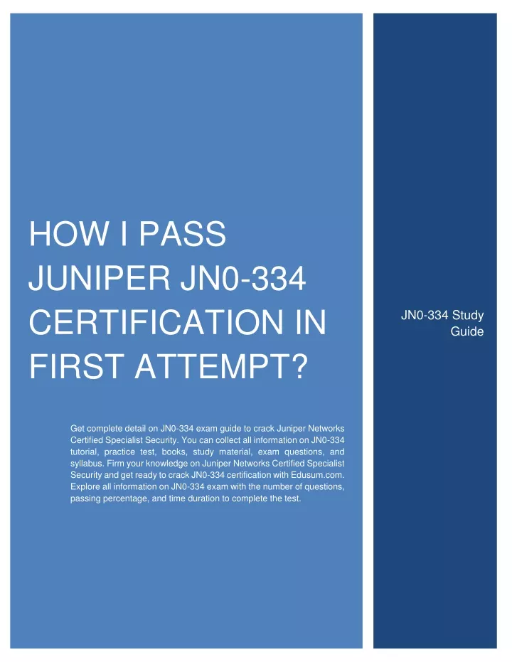 how i pass juniper jn0 334 certification in first