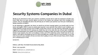 Security Systems Companies In Dubai