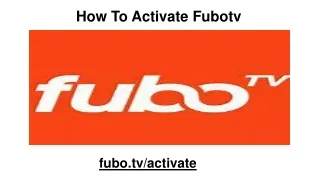 How To Activate Fubotv