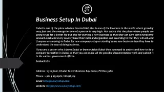 Business Setup In Dubai