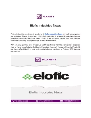Elofic Industries Articles