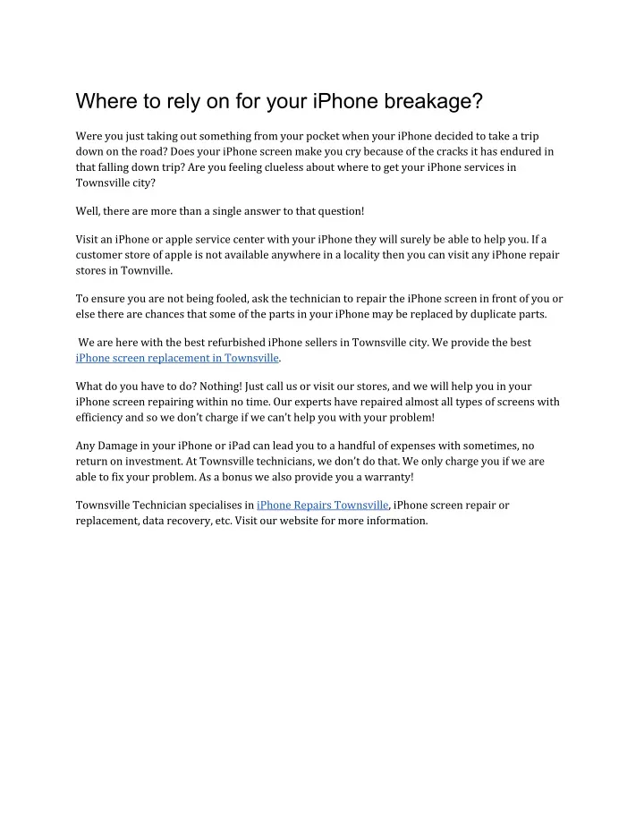 where to rely on for your iphone breakage