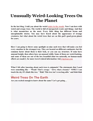 unusually weird looking trees on the planet