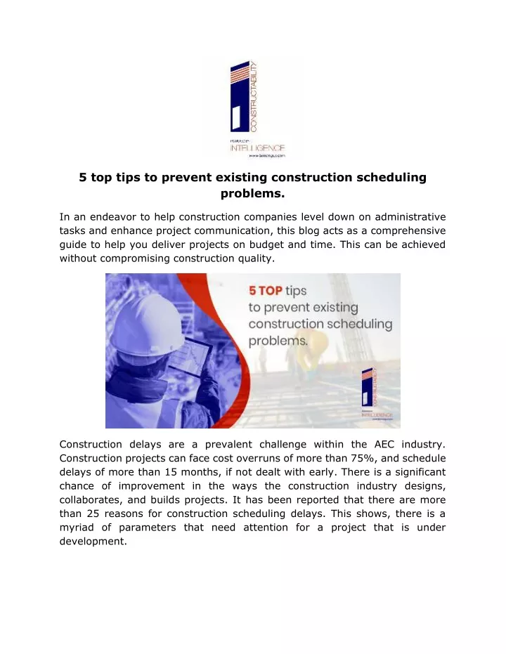 5 top tips to prevent existing construction