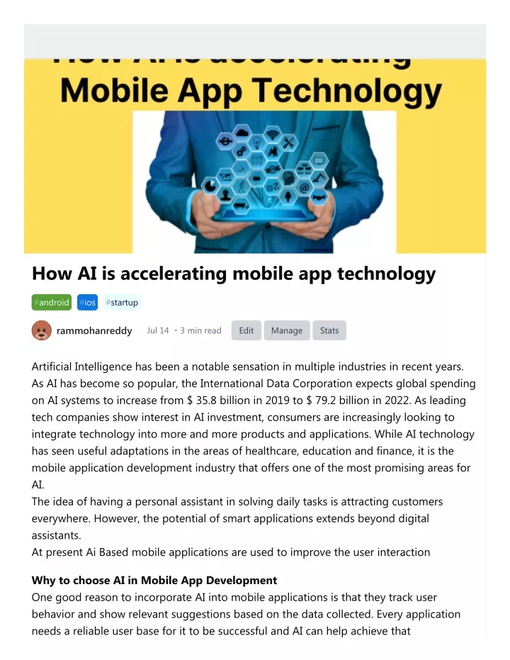 how ai is accelerating mobile app technology