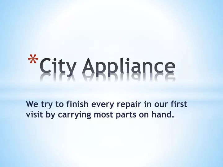 city appliance