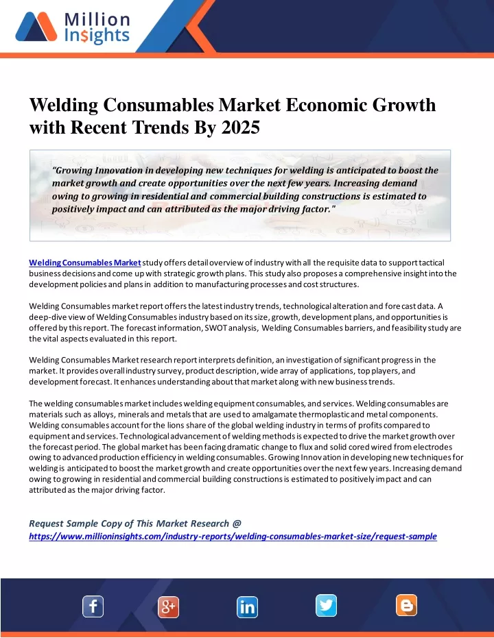 Ppt Welding Consumables Market Advancement Strategy And Put Forth