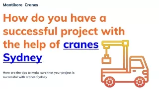 How do you have a successful project with the help of cranes Sydney