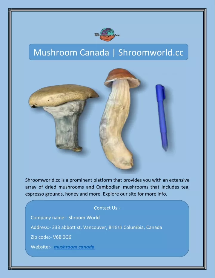 mushroom canada shroomworld cc