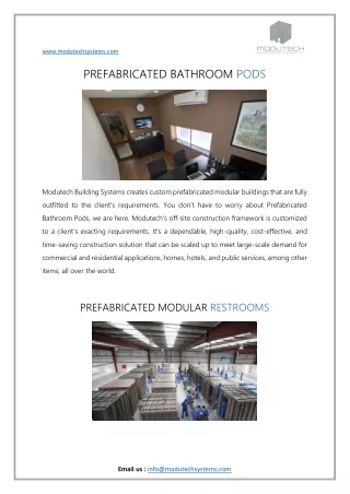 Prefab Modular Bathroom Manufacturers in Mumbai | Modutech Systems