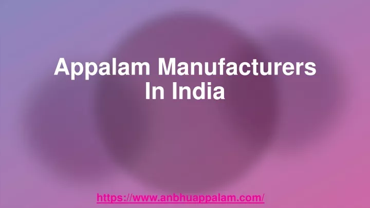 appalam manufacturers in india
