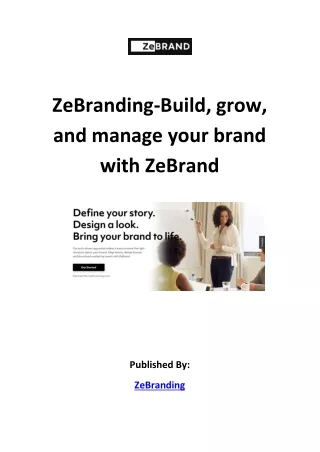 ZeBranding-Build, grow, and manage your brand with ZeBrand