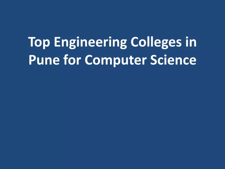 top engineering colleges in pune for computer