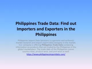 Find Genuine Philippines Export Data Report
