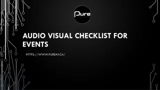 audio visual checklist for events
