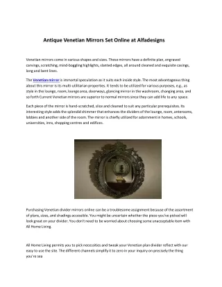 Antique Venetian Mirrors Set Online at Alfadesigns