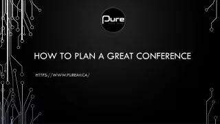 how to plan a great conference