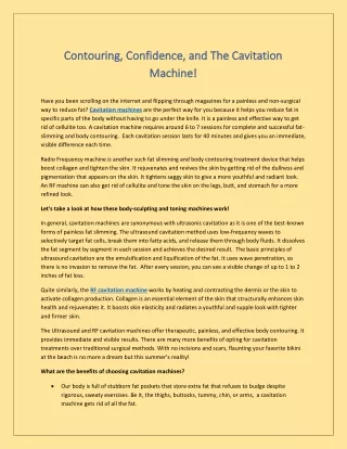 contouring confidence and the cavitation