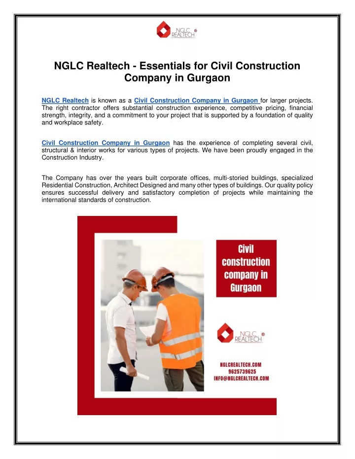 nglc realtech essentials for civil construction