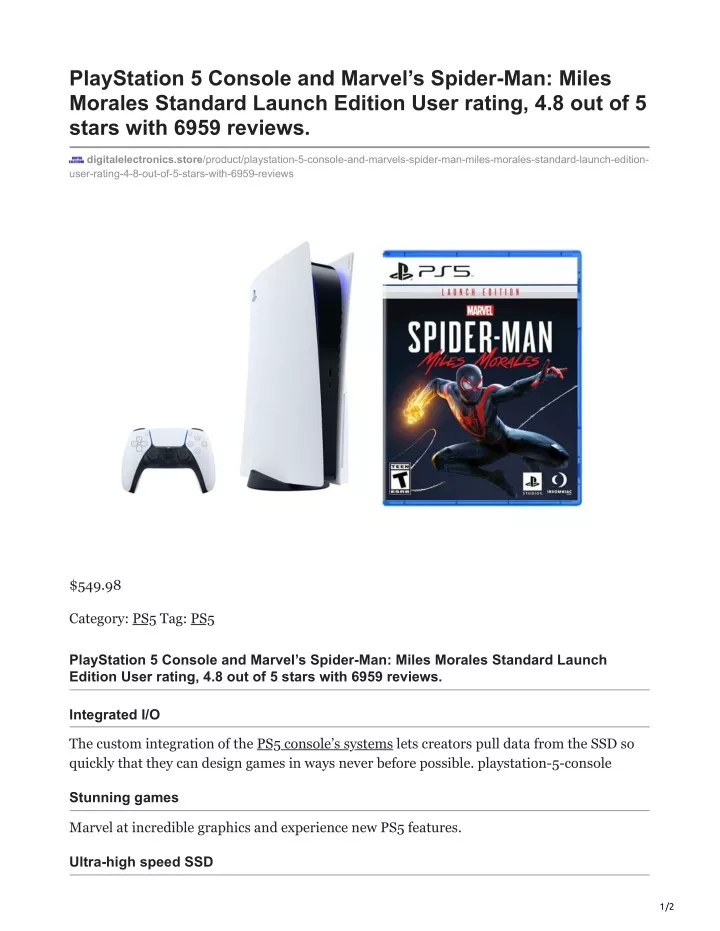 playstation 5 console and marvel s spider