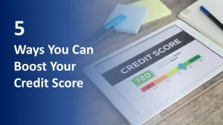 5 Ways you can boost your credit score