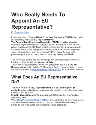 EU Representative