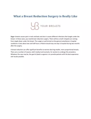 what a breast reduction surgery is really like