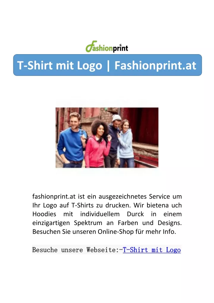 t shirt mit logo fashionprint at