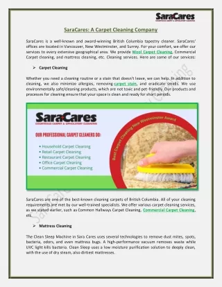 saracares a carpet cleaning company saracares