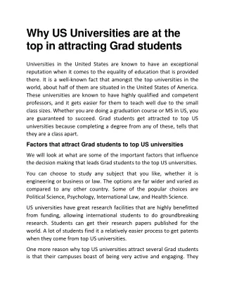 why us universities are at the top in attracting