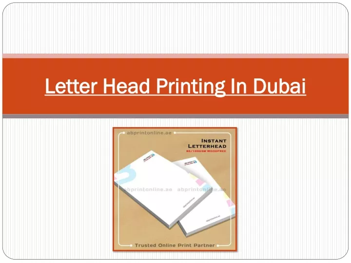 letter head printing in dubai