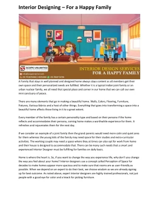 Interior Designing – For a Happy Family (1)
