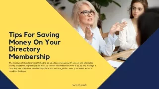 tips for saving money on your directory membership