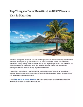 top things to do in mauritius 10 best places to