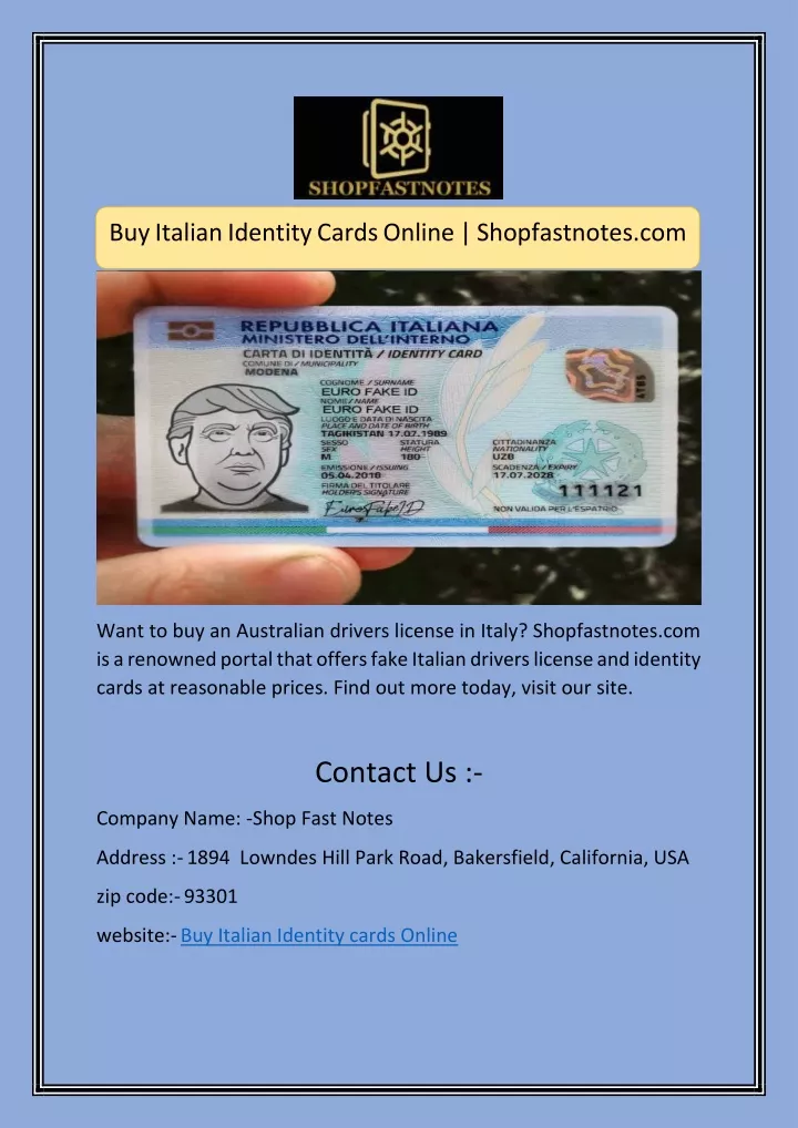 buy italian identity cards online shopfastnotes