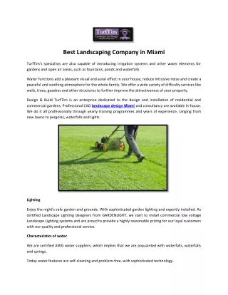 Best Landscaping Company in Miami